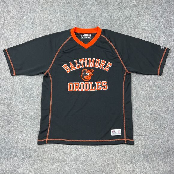 Baltimore Orioles Jersey Mens Medium Black Mesh Embroidered MLB Baseball Tee Y2K - Picture 1 of 12
